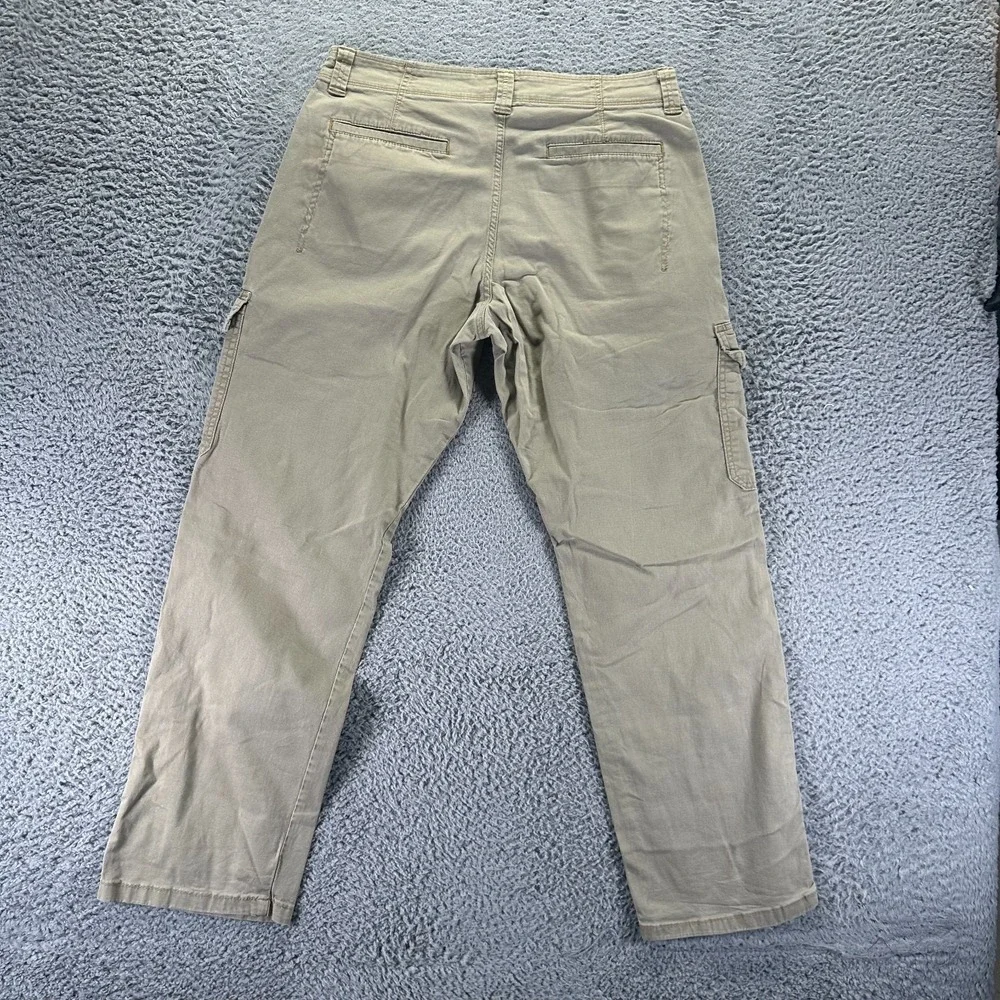Wrangler Pant Men 32x30 Beige Cotton Cargo Straight Leg Workwear Utility Stretch